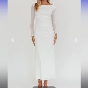 Selfie Leslie White Long Sleeve Dress